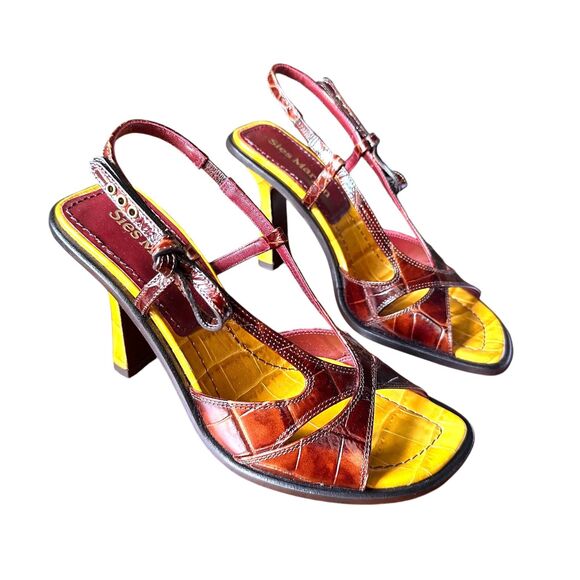 SIES MARJAN Diana Embossed Leather Croco Heel Sz 36 (US 6) NEW W DUSTBAG - Picture 2 of 7